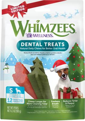 Golosinas dentales naturales para perros Wellness Holiday Dental Chews, sin cereales, tamaño pequeño, 12 unidades