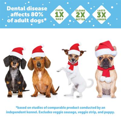 by Wellness Holiday Dental Chews Natural Grain-Free Dental Dog Treats, Small, 12 count