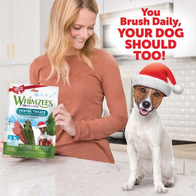 by Wellness Holiday Dental Chews Natural Grain-Free Dental Dog Treats, Small, 12 count