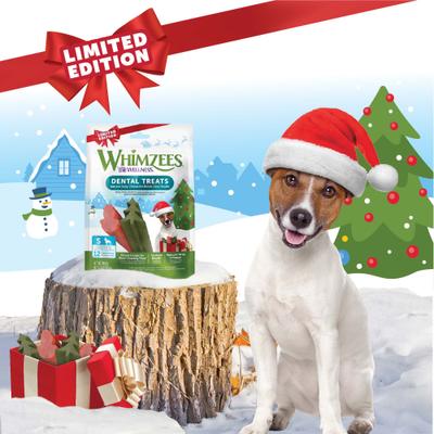 by Wellness Holiday Dental Chews Natural Grain-Free Dental Dog Treats, Small, 12 count