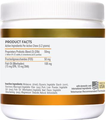 Probiotic Soft & Chewy Supplement for Dogs, 5.3-oz jar, 30 count