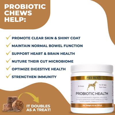 Probiotic Soft & Chewy Supplement for Dogs, 5.3-oz jar, 30 count