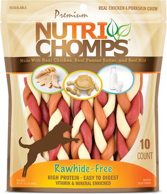 6" Mixed Flavor Braid Dog Treats, 10 count