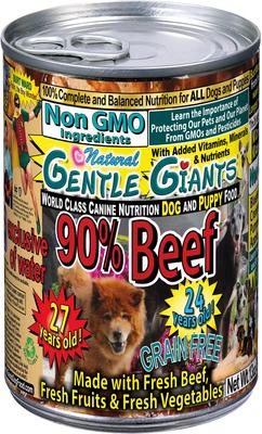 Non-GMO Grain-Free 90% Beef Wet Dog Food, 13-oz can, case of 12