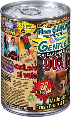 Non-GMO Grain-Free 90% Beef Wet Dog Food, 13-oz can, case of 12
