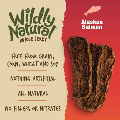 Whole Jerky Alaskan Salmon Grain-Free Dog Treats, 5-oz bag