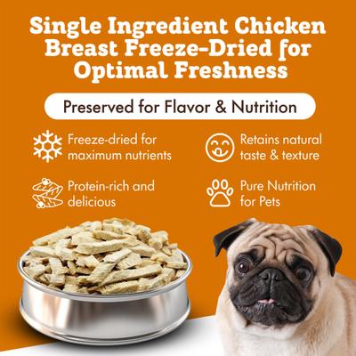 Single Ingredient Chicken Breast Freeze-Dried Dog & Cat Treats, 4-oz bag