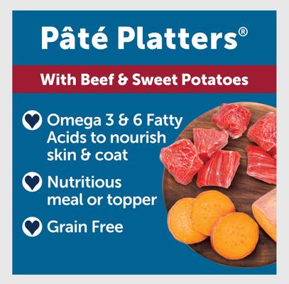 Pate Platters with Beef & Sweet Potatoes Canned Dog Food, 13-oz, case of 12