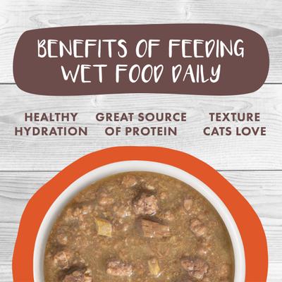 Classic Cat Taco Stewsday Beef, Chicken & Salmon in Gravy Canned Cat Food, 2.8-oz can, case of 12