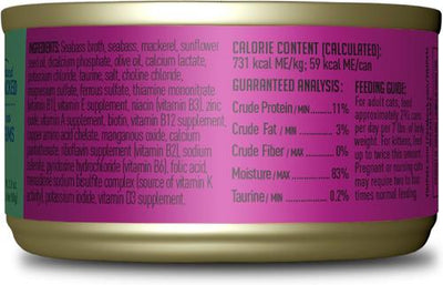 Luau Seabass in Seabass Consomme Grain-Free Canned Cat Food, 2.8-oz, case of 12