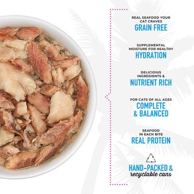 Luau Seabass in Seabass Consomme Grain-Free Canned Cat Food, 2.8-oz, case of 12