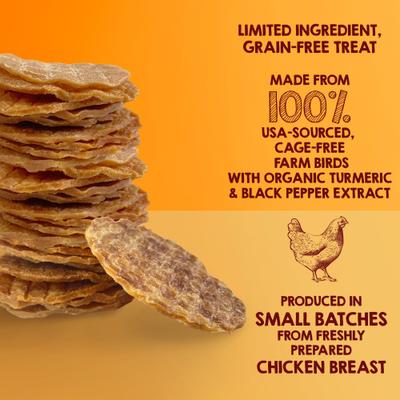 Waffles Chicken Chips with Turmeric Dehydrated Dog Treats, 5.5-oz bag