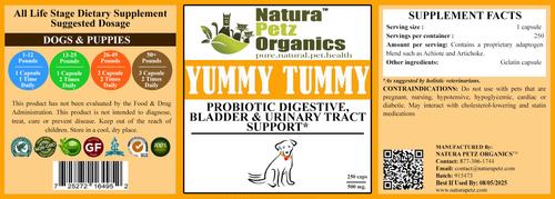 YUMMY TUMMY Probiotic Digestive, Bladder & Urinary Tract Support* Dog Supplement, 250 count