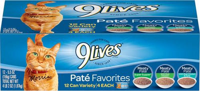 Comida enlatada para gatos Pate Favorites Variety Pack, 5.5 oz, caja de 12