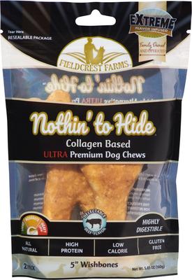 Nothin' To Hide Ultra 5-inch Wishbone Beef Flavor Dog Chews, 2 count
