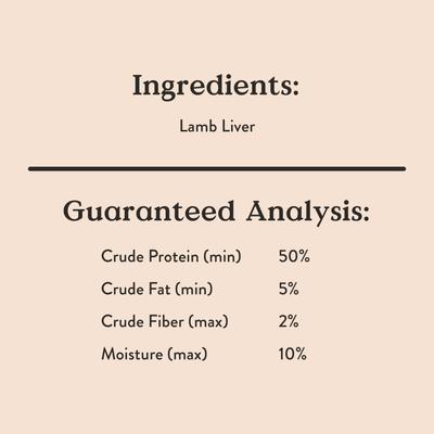 Lamb Liver Freeze-Dried Treats, 3-oz bag