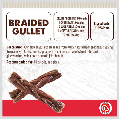 Braided Gullet Beef Flavored 12-in Dog Chews, 2 count