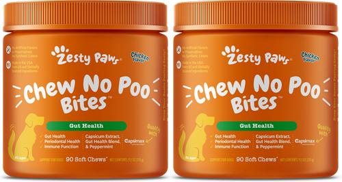 Chew No Poo Chicken Flavored Soft Chews Coprophagia Stool Eating Deterrent Digestive Supplement for Dogs, 180 count