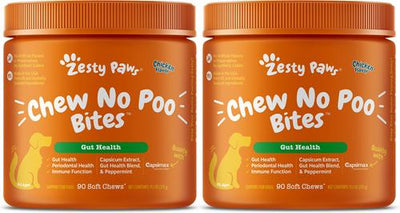 Chew No Poo - Masticables blandos con sabor a pollo, suplemento digestivo para perros que previenen la coprofagia y la ingestión de heces (180 unidades)