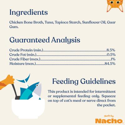 Tuna Recipe with Bone Broth Grain-Free Lickable Cat Treats, 0.5-oz pouch, case of 12