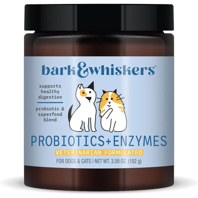 Probiotics + Enzymes Supplement, Perros y Gatos. 100 g. - Bark & Whiskers