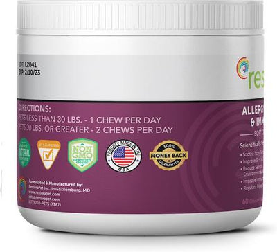 Allergy, Itch & Immune Support Soft Chews Dog Supplement, 60 count