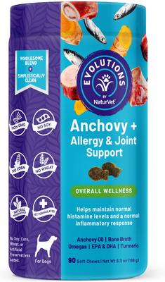 Evolutions Anchovy + Allergy Support Soft Chews Dog Supplement, 90 count