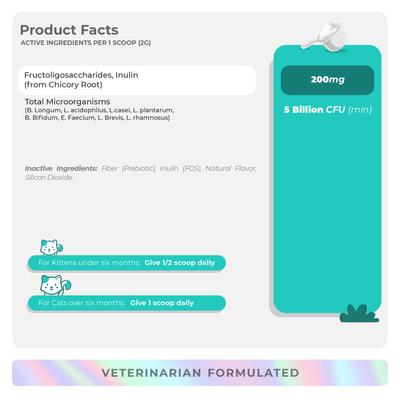 Coco and Luna Probiotics with Inulin Stomach & Digestion Powder Probiotic Supplement for Cats, 120-gr jar