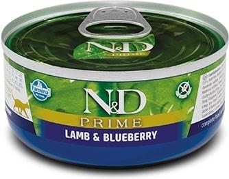 N&D Prime Lamb & Blueberry Grain-Free Wet Cat Food, 2.46-oz can, case of 24