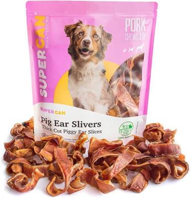 Pig Ear Sliver Dog Treats, 1-lb bag