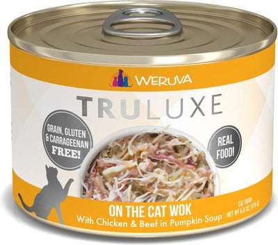 Truluxe On The Cat Wok with Chicken & Beef in Pumpkin Soup Grain-Free Canned Cat Food, 6-oz, case of 24
