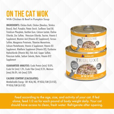 Truluxe On The Cat Wok with Chicken & Beef in Pumpkin Soup Grain-Free Canned Cat Food, 6-oz, case of 24