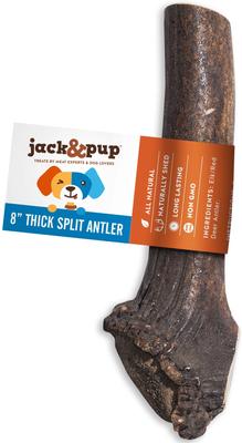 Large Split Elk Antler Extra Thick Dog Chew Treats, 8-in