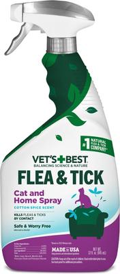 Flea & Tick Cat & Home Cotton Spice Scent Natural Spray for Cats, 32-oz bottle, 2 count