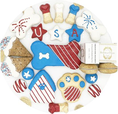 Human-Grade Red, White, & Blue Dog Treats Gift Box, 21 count