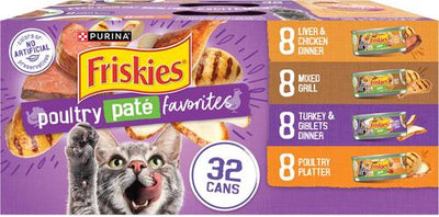 Poultry Pate Favorites Variety Pack Wet Cat Food, 5.5-oz can, case of 32