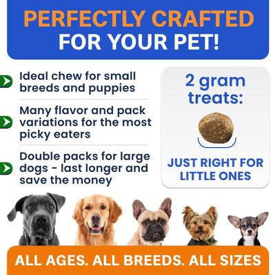 Calming Melatonin Stress Anxiety Relief & Sleep Aid Chew Supplement for Dogs, 120 count