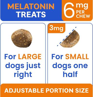 Calming Melatonin Stress Anxiety Relief & Sleep Aid Chew Supplement for Dogs, 120 count