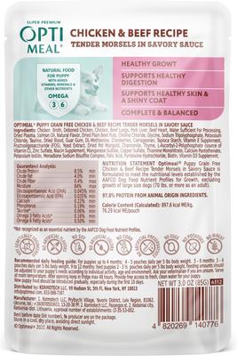 Chicken & Beef Recipe Tender Morsels Grain-Free in Savory Sauce Puppy Wet Dog Food, 3-oz pouch, 12 count