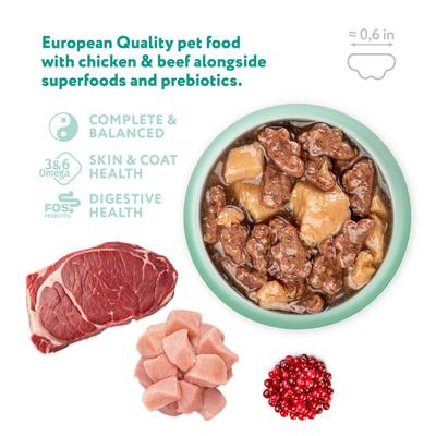 Chicken & Beef Recipe Tender Morsels Grain-Free in Savory Sauce Puppy Wet Dog Food, 3-oz pouch, 12 count