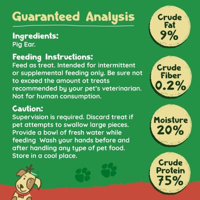 Half Pig Ear Natural Dog Chew Treat, 10 count