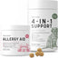 4-IN-1 Support Chews Dog Supplement & Chew + Heal Allergy Aid Chews Dog Supplement, 210 count