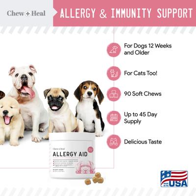 4-IN-1 Support Chews Dog Supplement & Chew + Heal Allergy Aid Chews Dog Supplement, 210 count