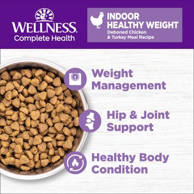 Bundle: Wellness Complete Health Pate Chicken Entree Grain-Free Canned Cat Food, 12.5-oz, case of 12 + Wellness Complete Health Grain-Free Indoor Healthy Weight Chicken Recipe Dry Cat Food, 11.5-lb bag