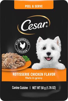 Rotisserie Chicken Flavor Filets in Gravy Wet Dog Food, 1.76-oz mini-pouch, case of 20