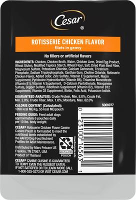 Rotisserie Chicken Flavor Filets in Gravy Wet Dog Food, 1.76-oz mini-pouch, case of 20