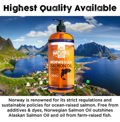 Norwegian Salmon Oil Natural Omega-3 Liquid Skin & Coat Supplement for Dogs & Cats, 32-fl oz bottle