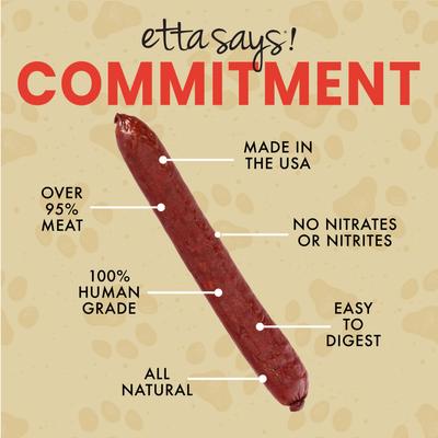 Beef Deli Sausages Human Grade Jerky Dog Treats, 12 count