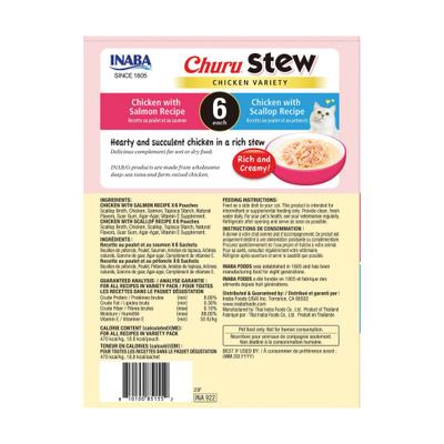 Premio para lamer para gatos Churu Stew Chicken, variedad de 1.4 oz, 12 unidades