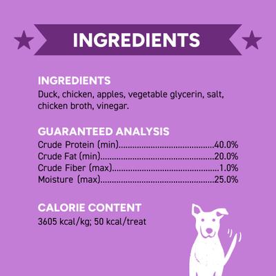 Wag More Bark Less Duck & Apple Recipe Grain-Free Jerky Dog Treats, 10-oz bag